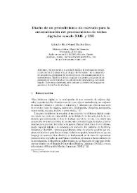 Diseño de un procedimiento de marcado para la automatización del procesamiento de textos digitales usando XML y TEI