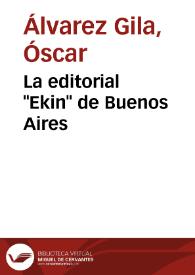La editorial 'Ekin' de Buenos Aires