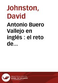 Antonio Buero Vallejo en inglés : el reto de la universalidad