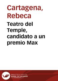 Teatro del Temple, candidato a un premio Max