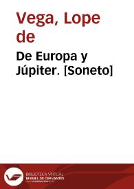De Europa y Júpiter. [Soneto]