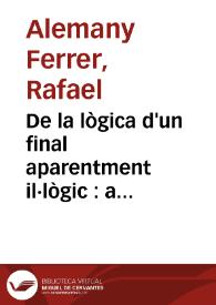De la lògica d'un final aparentment il·lògic : a pròposit del desenllaç del Tirant lo Blanc