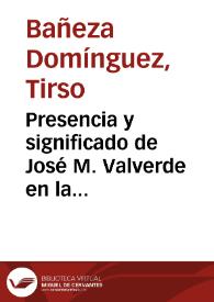 Presencia y significado de José M. Valverde en la Revista 