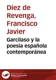 Garcilaso y la poesía española contemporánea