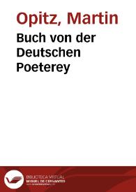 Buch von der Deutschen Poeterey