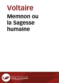 Memnon ou la Sagesse humaine