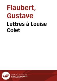 Lettres à Louise Colet