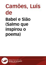 Babel e Sião (Salmo que inspirou o poema)