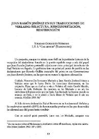 Juan Ramón Jiménez en sus traducciones de Verlaine  : relectura, reinterpretación, reafirmación