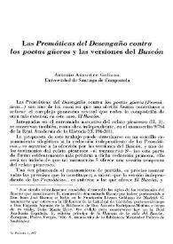 Las 'Premáticas del Desengaño contra los poetas güeros' y las versiones del 'Buscón'