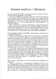 La Perinola : revista de investigación quevediana. Número 3 (1999). Sumario analítico-Abstracts