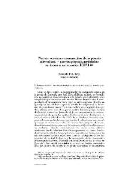 Nuevas versiones manuscritas de la poesía quevediana y nuevos poemas atribuidos: en torno al manuscrito BMP 108