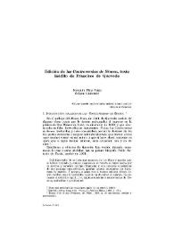 Edición de las 'Controversias' de Séneca, texto inédito de Francisco de Quevedo