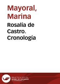 Rosalía de Castro. Cronología
