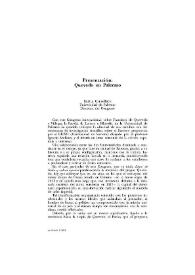 La Perinola : revista de investigación quevediana. Número 8 (2004). Presentación: 