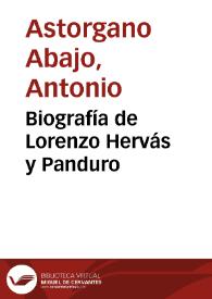 Biografía de Lorenzo Hervás y Panduro