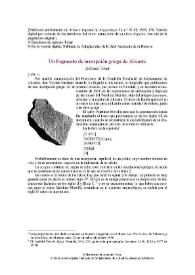 Un fragmento de inscripción griega de Alicante