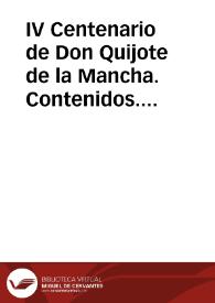 IV Centenario de Don Quijote de la Mancha. Contenidos. Colección Cervantina