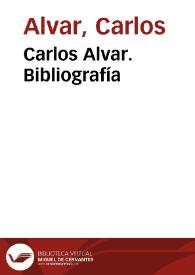 Carlos Alvar. Bibliografía