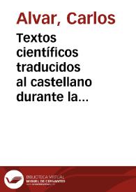 Textos científicos traducidos al castellano durante la Edad Media