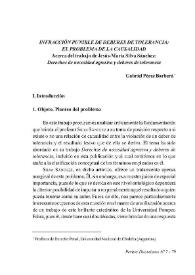 Infracción punible de deberes de tolerancia: el problema de la causalidad. Acerca del trabajo de Jesús-María Silva Sánchez: Derechos de necesidad...