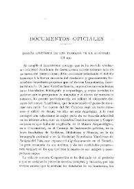 Reseña histórica de los trabajos de la Academia en 1911