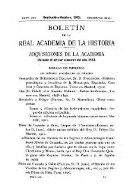 Noticias. Boletín de la Real Academia de la Historia, tomo 61 (julio-agosto 1912). Cuaderno I-II