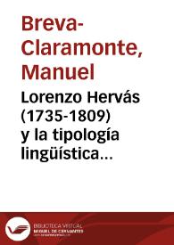 Lorenzo Hervás (1735-1809) y la tipología lingüística moderna