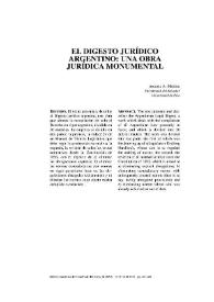 El Digesto jurídico argentino. Una obra monumental