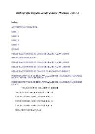 Bibliografía hispano-latina clásica. Horacio. Tomo 2