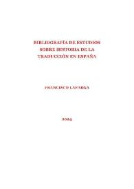 Bibliografía de estudios sobre historia de la traducción en España