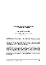 Teatro y nuevas tecnologías: conceptos básicos