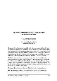 Cuatro cartas dirigidas a Gregorio Martínez Sierra