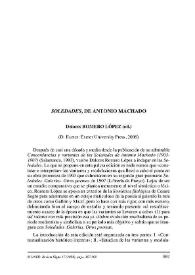Dolores Romero López (ed.): ' 'Soledades', de Antonio Machado' (Exeter: Exeter University Press, 2006)