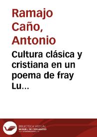 Cultura clásica y cristiana en un poema de fray Luis de León: 'De la Magdalena'