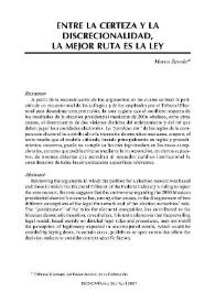 Entre la certeza y la discrecionalidad, la mejor ruta es la ley