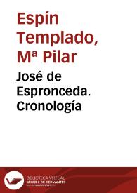 José de Espronceda. Cronología