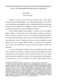 Construcción de mitos nacionales en el teatro popular argentino actual: 'El fulgor argentino' del Grupo Catalinas Sur