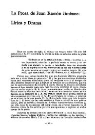 La prosa de Juan Ramón Jiménez : lírica y drama