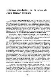 Esbozos dandystas en la obra de Juan Ramón Jiménez
