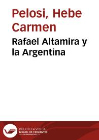 Rafael Altamira y la Argentina