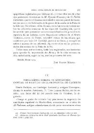 Nueva lápida romana de Montánchez, capital de partido en la provincia de Cáceres