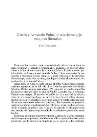 Clarín y Armando Palacio Valdés : relaciones y jerarquías literarias