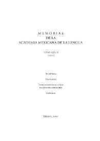 Memorias de la Academia Mexicana de la Lengua. Tomo 28 [2000]