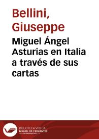 Miguel Ángel Asturias en Italia a través de sus cartas