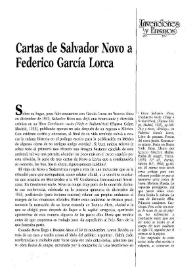 Cartas de Salvador Novo a Federico García Lorca