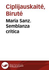 María Sanz. Semblanza crítica