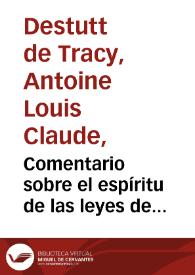 Comentario sobre el espíritu de las leyes de Montesquieu