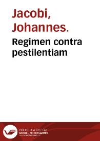 Regimen contra pestilentiam
