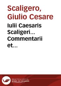 Iulii Caesaris Scaligeri... Commentarii et animaduersiones in sex libros De causis plantarum Teophrasti...